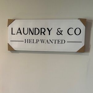 Laundry & Co Black and White Wall Sign 20x8